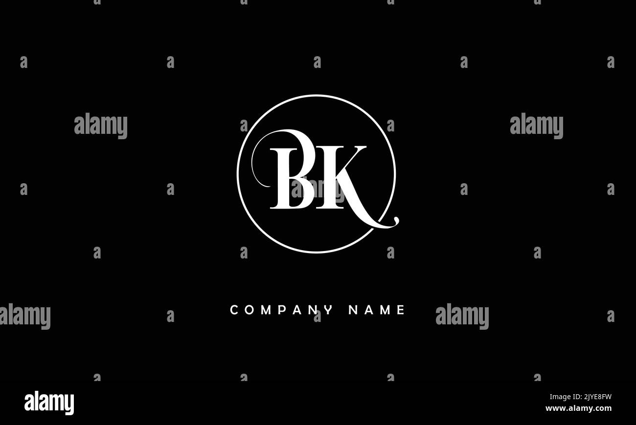 BK, KB Abstract Letters Logo Monogram Stock Vector