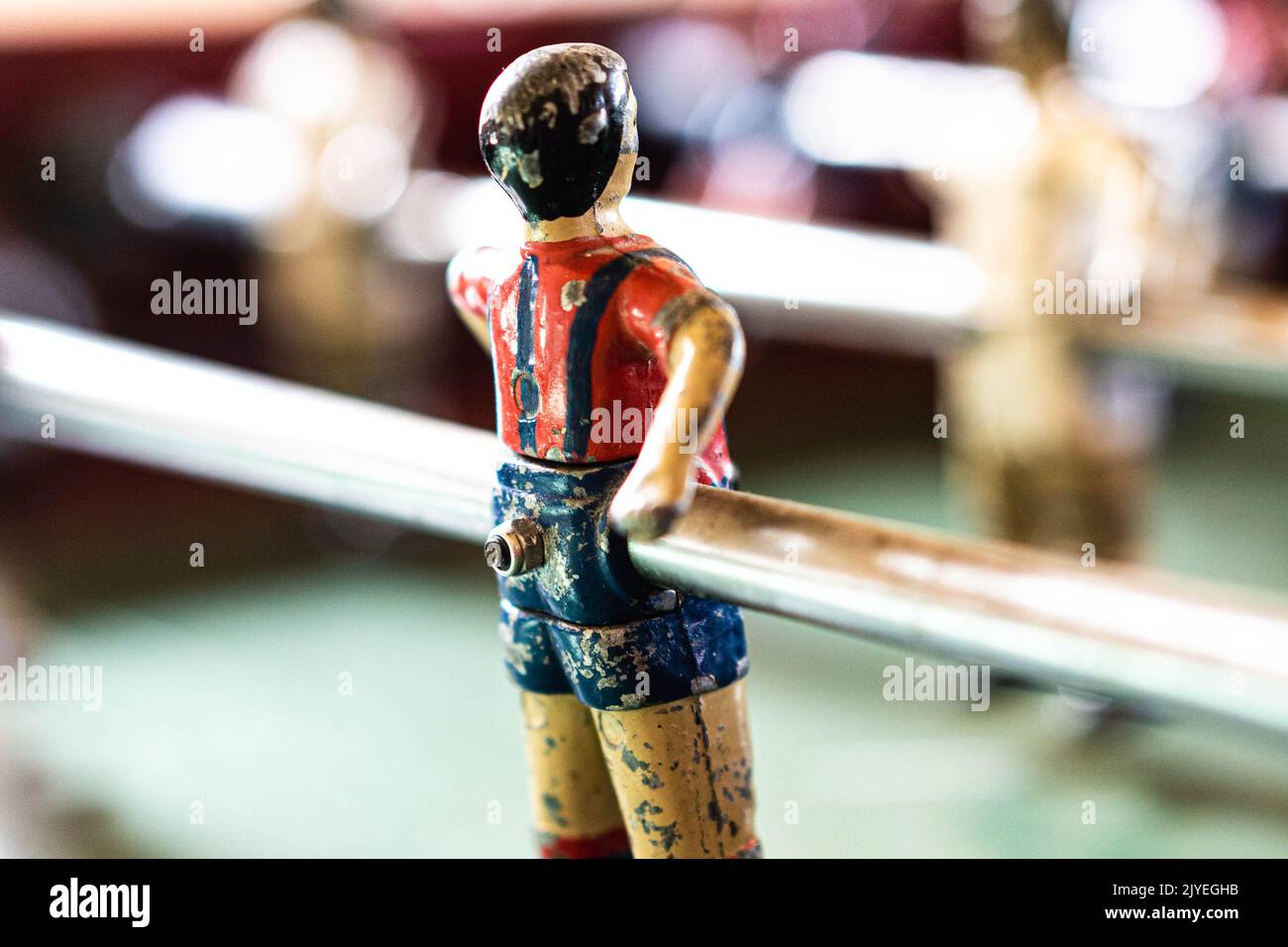 Football toy players Barcelona Real Madrid Stock Photo Alamy