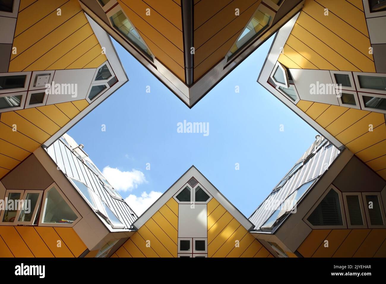 The Cube Houses (Kubuswoningen) designed by Piet Blom, Rotterdam, Netherlands. Stock Photo