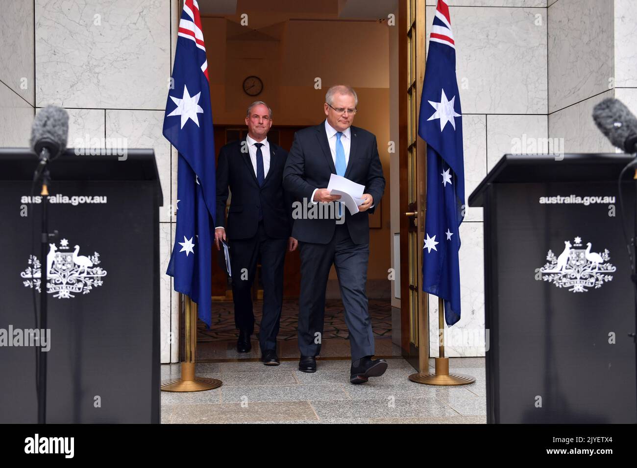 Minister for Aged Care Richard Colbeck and Prime Minister Scott ...