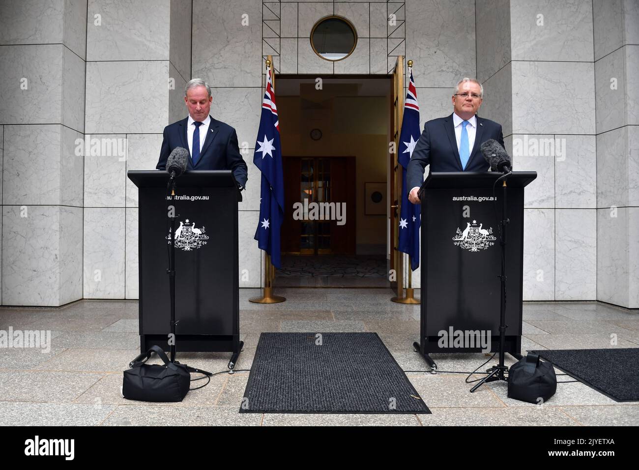 Minister for Aged Care Richard Colbeck and Prime Minister Scott ...