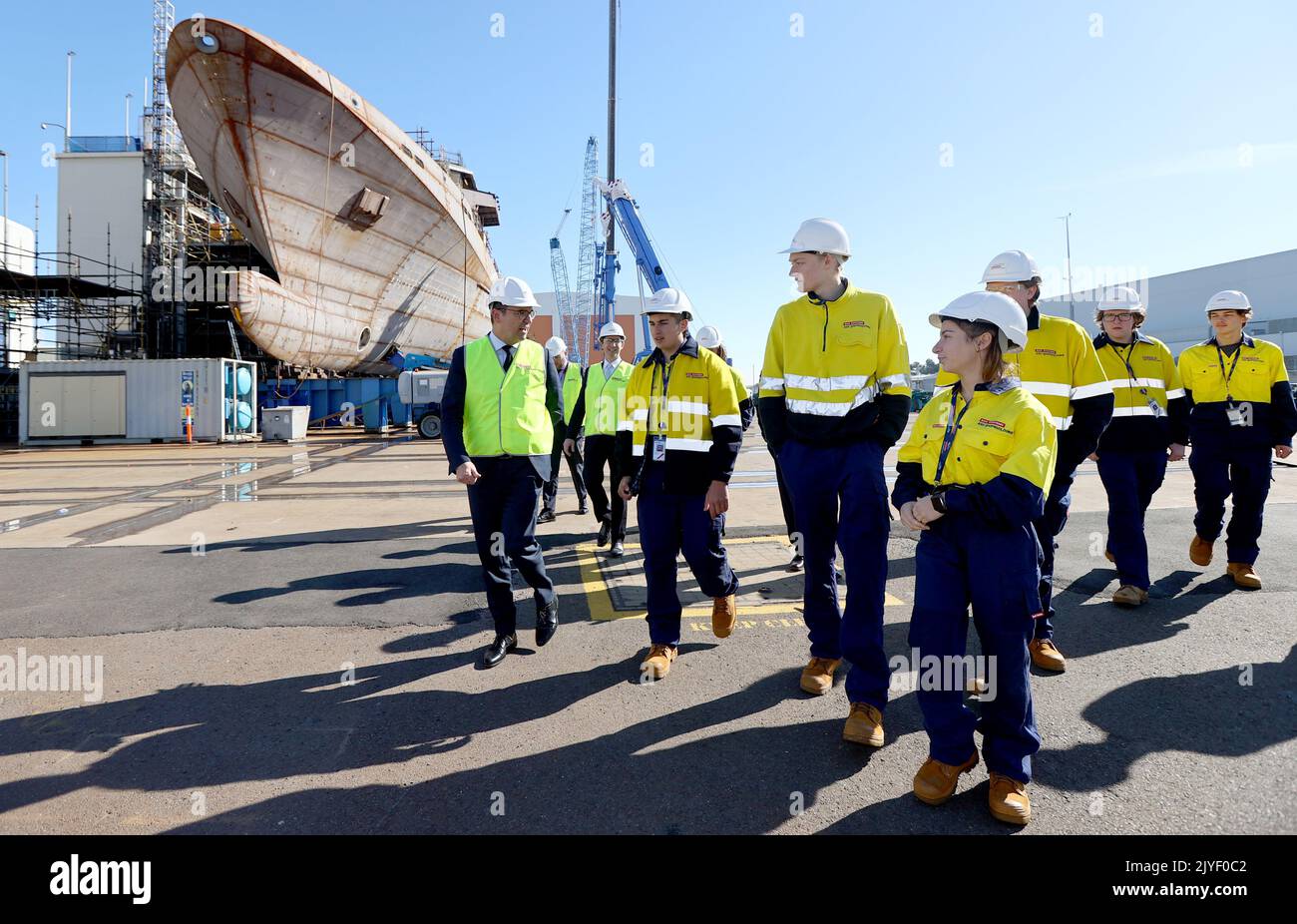 South Australian Premier Steven Marshall with apprentices to announce ...