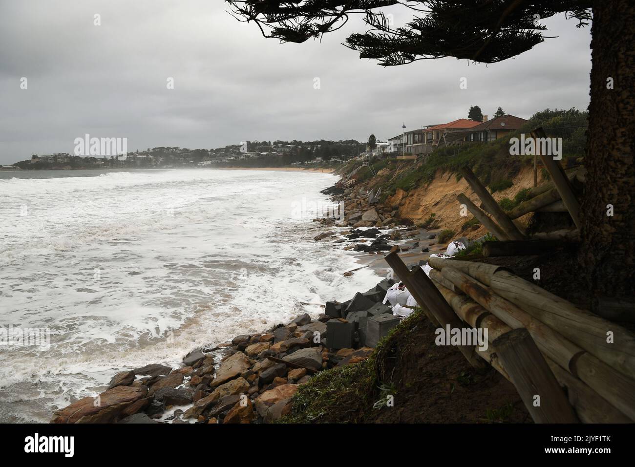 Coastal erosion seen from a property on Ocean View Drive at Terrigal