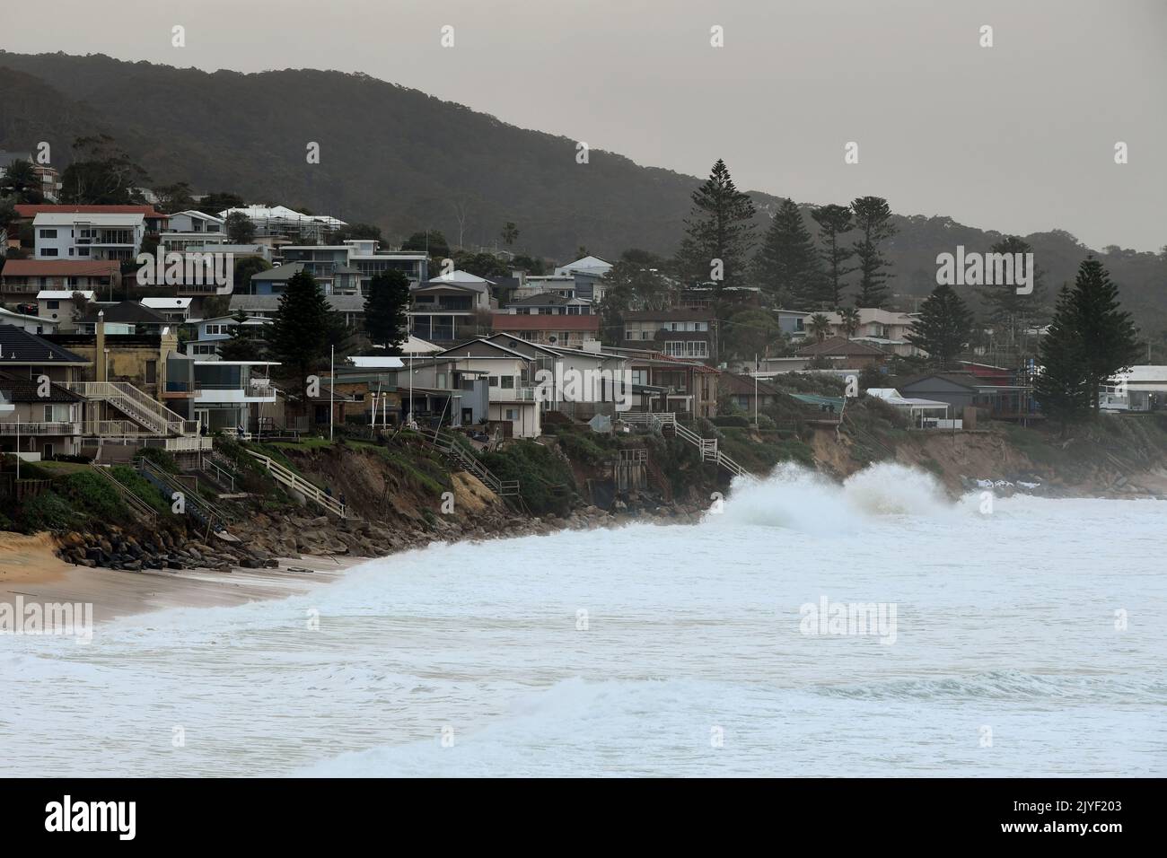 Coastal erosion is seen from a property on Ocean View Drive at Terrigal