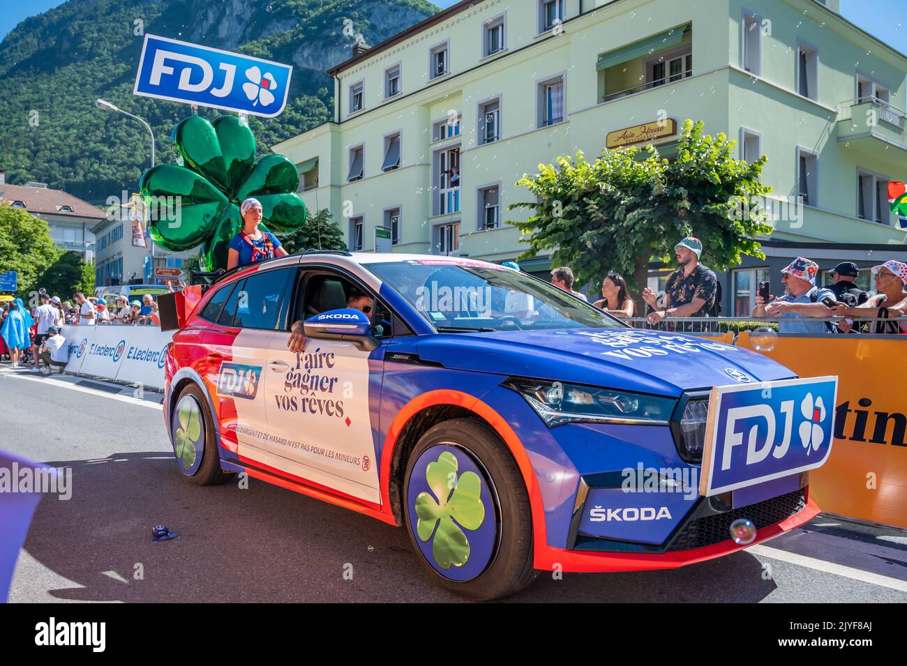 Aigle, Valais Canton, Switzerland July 10, 2022 Passage of an