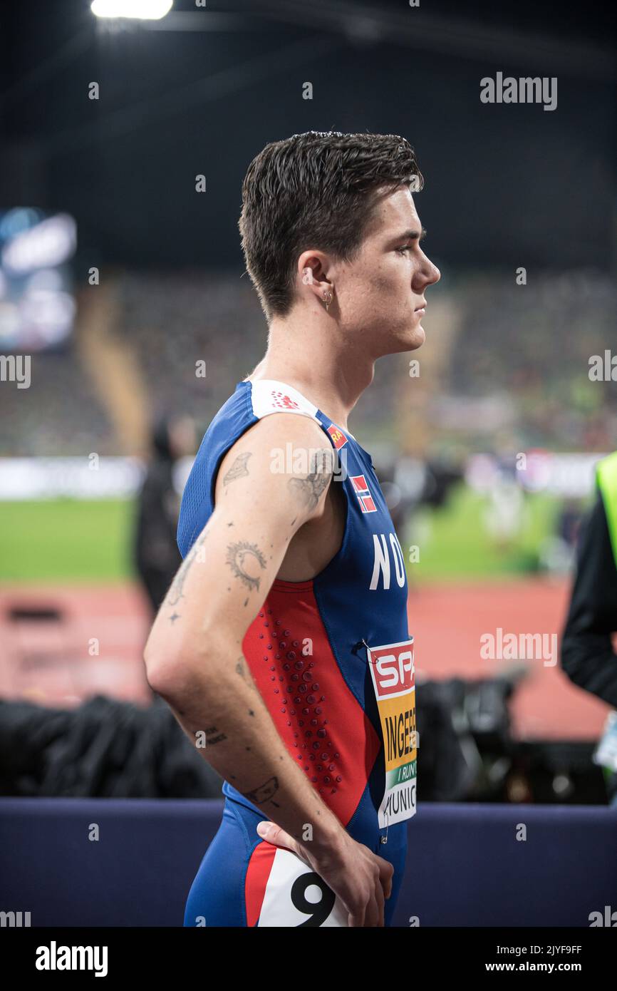Jakob Ingebrigtsen and his tattoos at the European Athletics