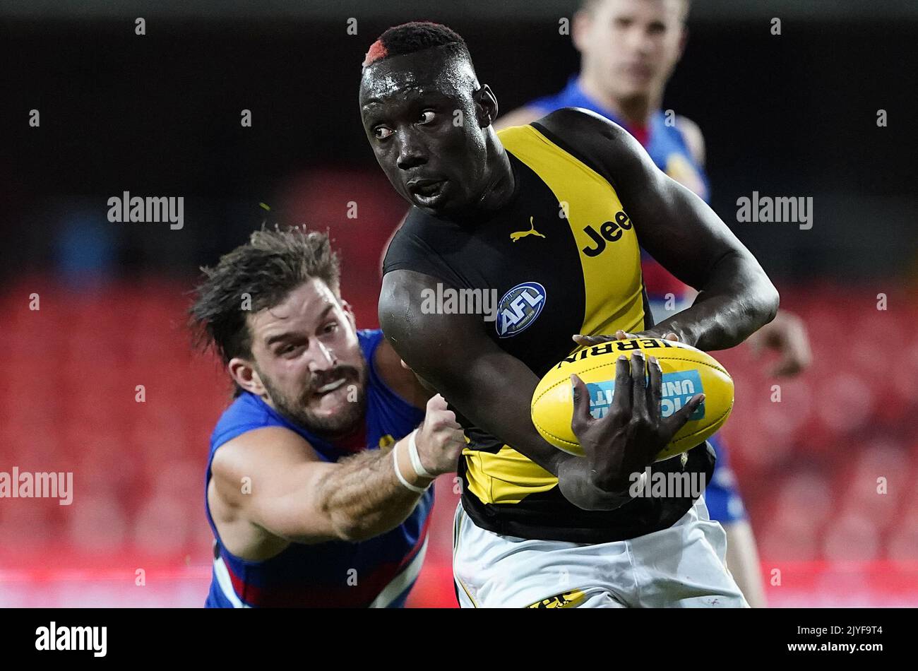 Mabior Chol of the Tigers during the Round 9 AFL match between the ...