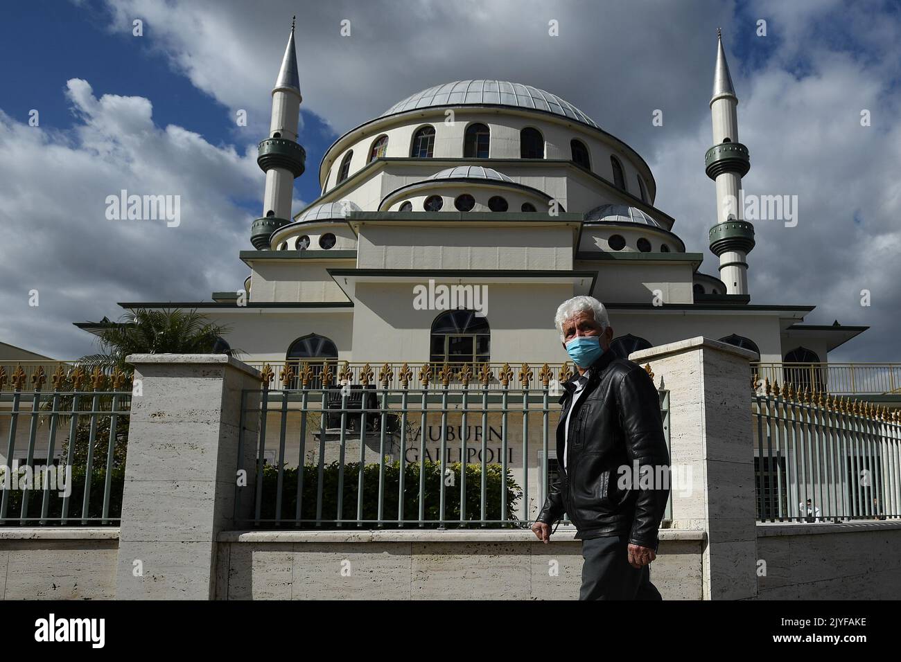 Members of the muslim community leave after celebrating the 