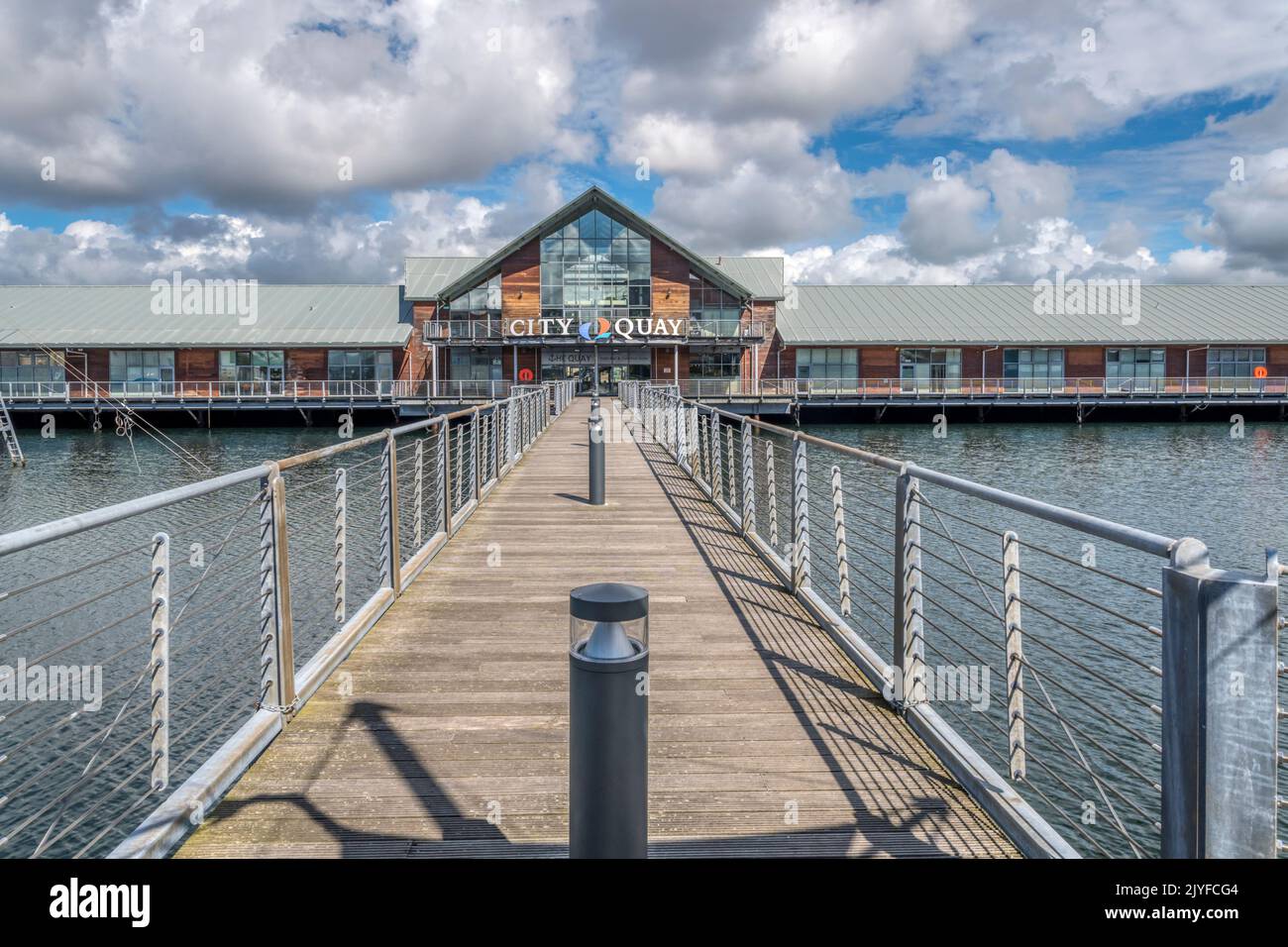 City Quay is a retail, leisure and hotel development around the former Victoria Quay in Dundee. Stock Photo
