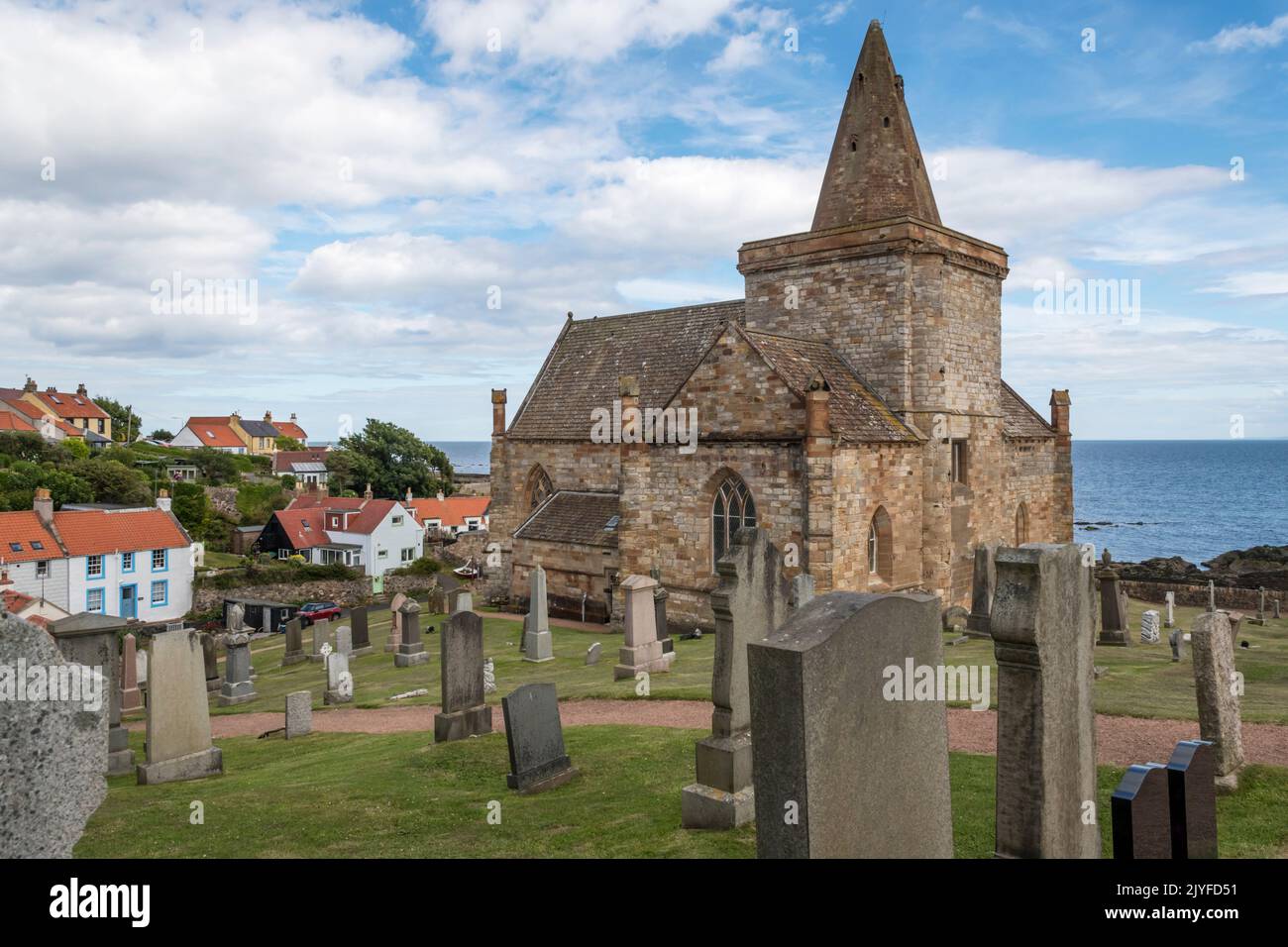 St Monans church on the edge of the village of St Monans in the East Neuk of Fife, Scotland. Stock Photo
