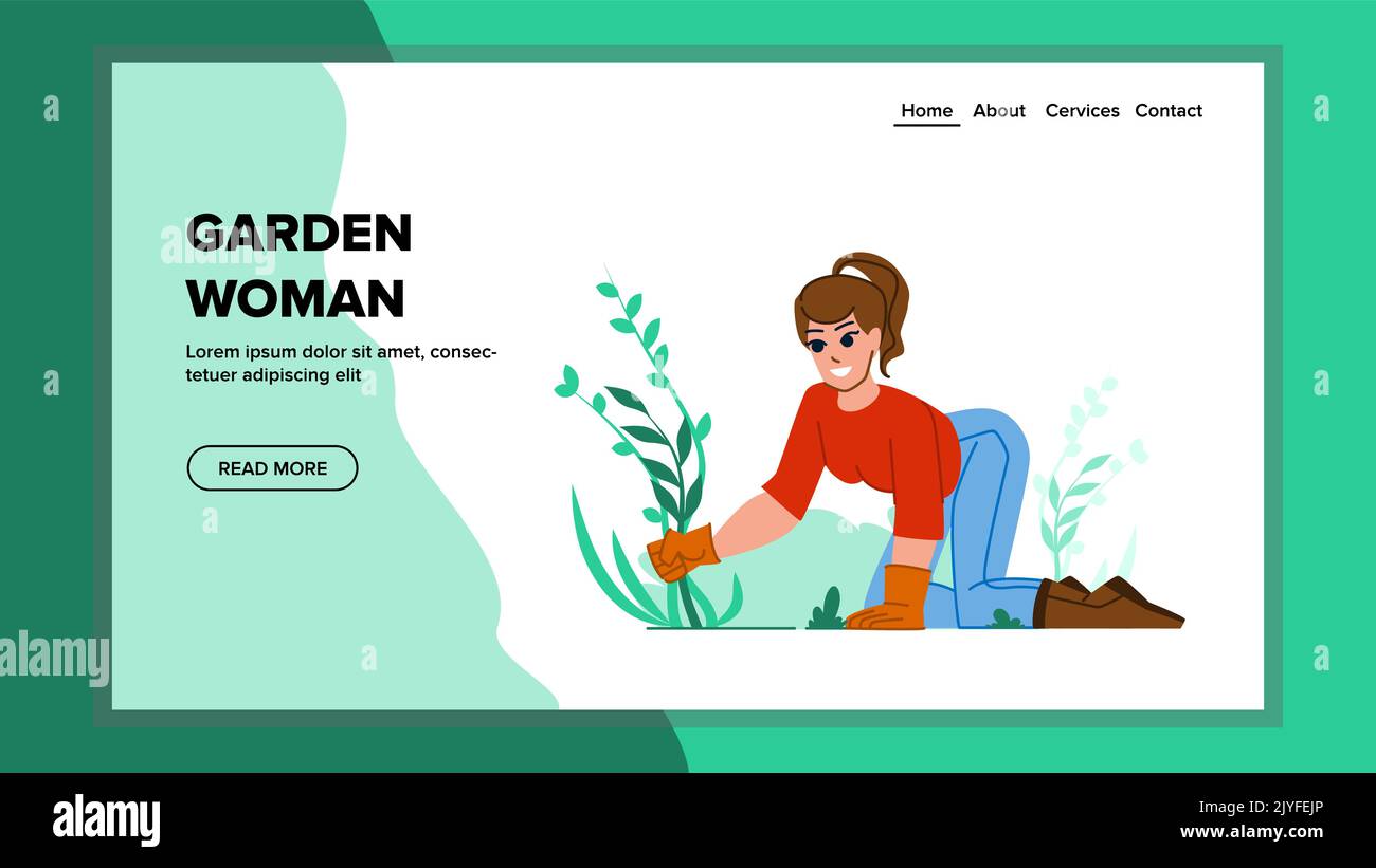 garden woman vector Stock Vector Image & Art - Alamy