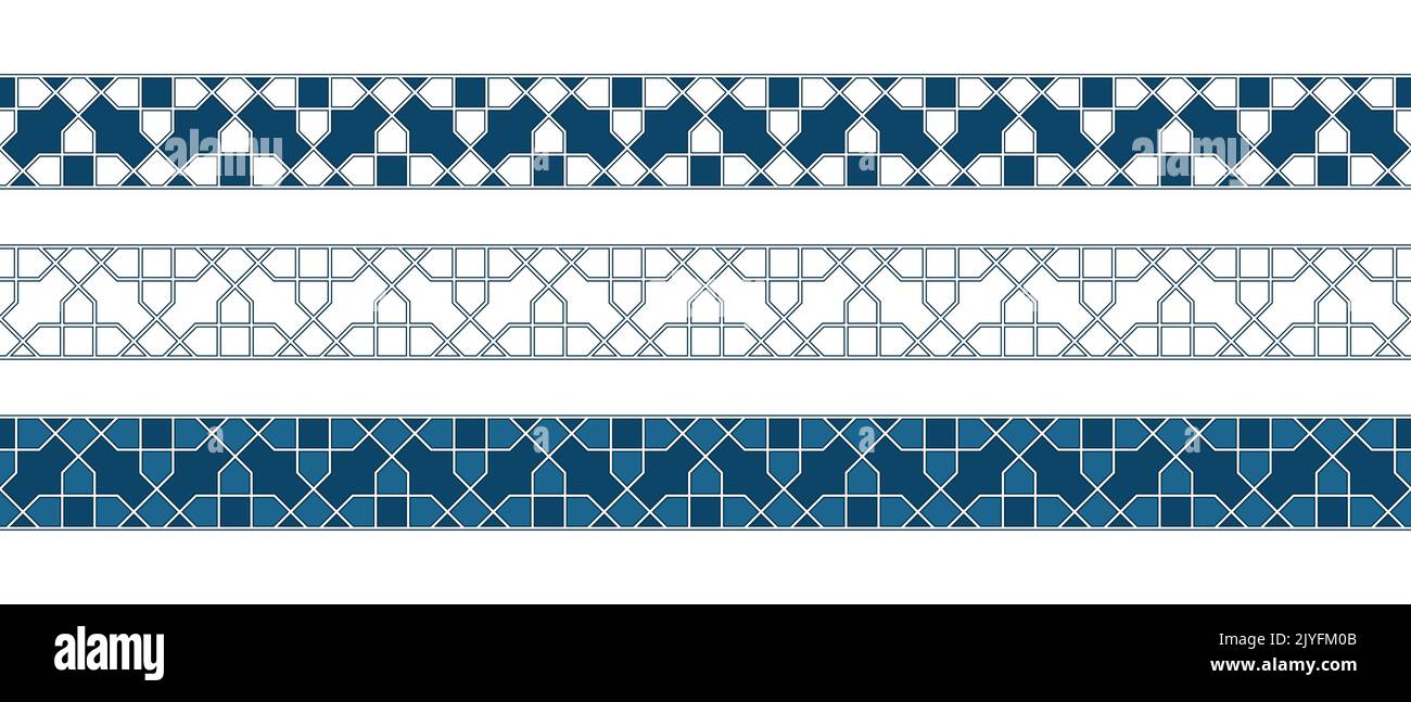 Islamic ornament pattern border for Ramadan card Stock Vector