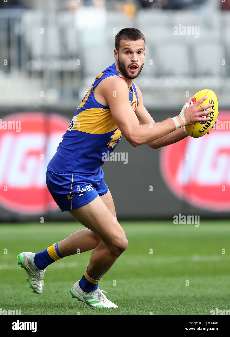 Josh Rotham Josh Rotham of the Eagles is seen during the Round 12 AFL match between ...
