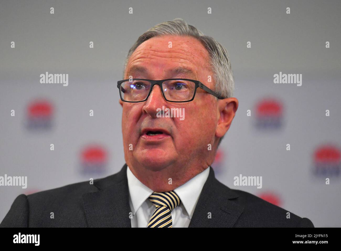 NSW Minister for Health Brad Hazzard at a press conference in Sydney