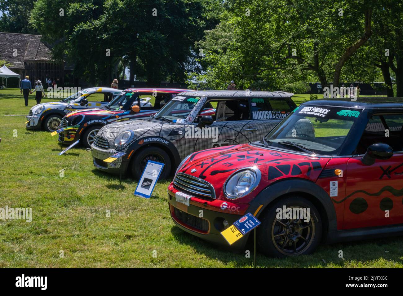 GROSSE POINTE SHORES, MI/USA JUNE 19, 2022 Several BMW Mini Art Cars