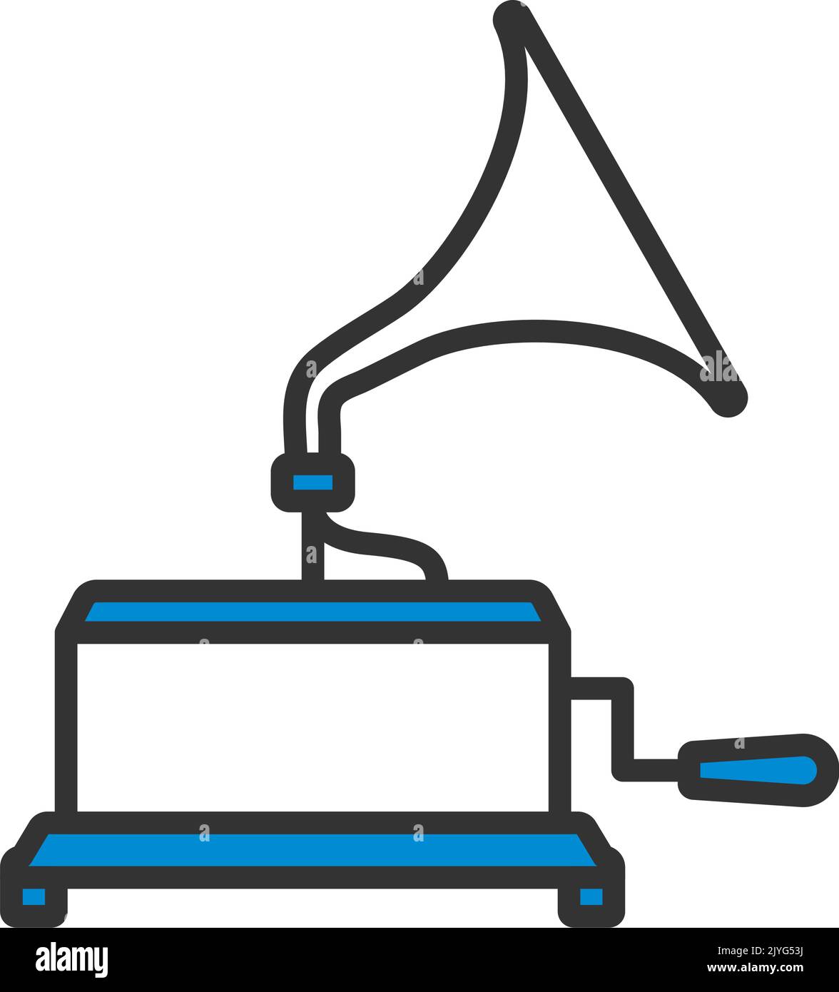 Gramophone Icon. Editable Bold Outline With Color Fill Design. Vector ...