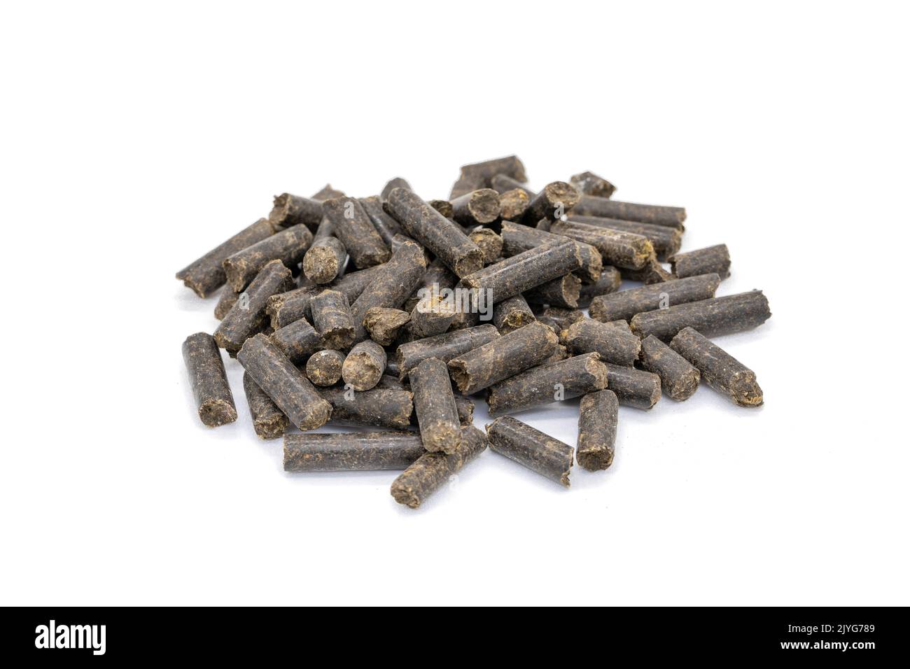 Horse Manure Pellets Fertilizer Isolated on White Background Stock