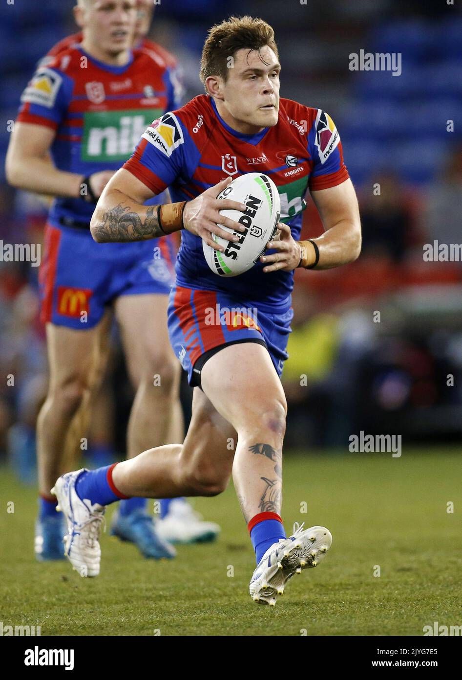 Brodie Jones of the Knights during the Round 17 NRL match between