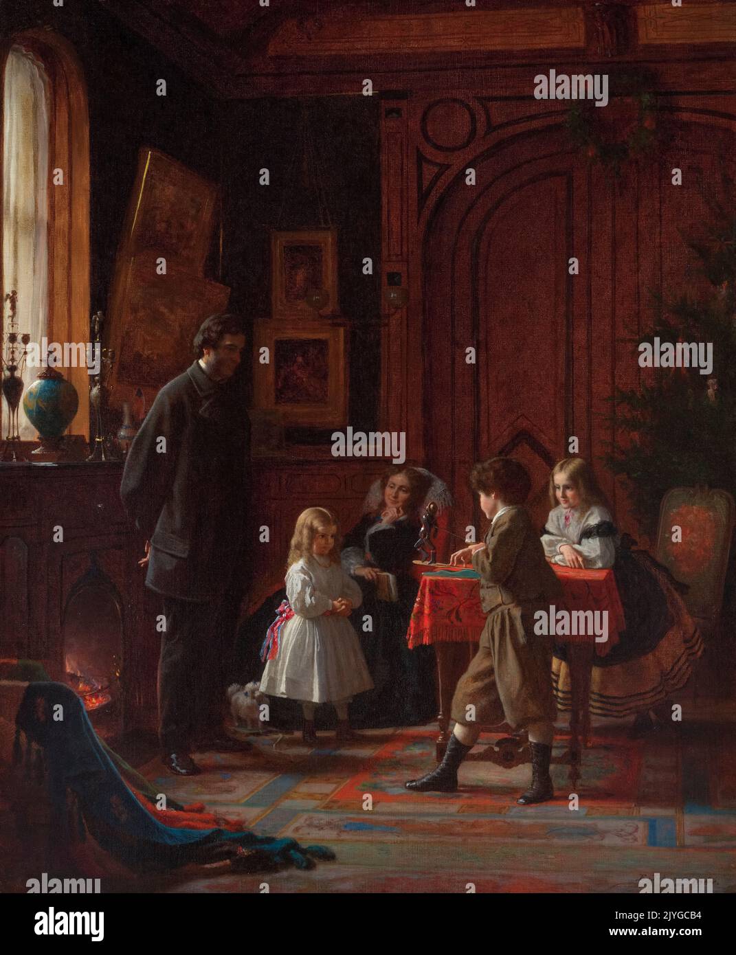 ChristmasTime, The Blodgett Family, painting in oil on canvas by