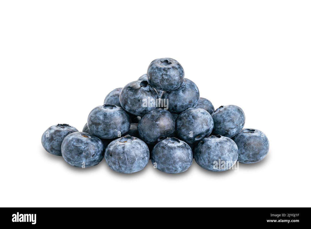 Pile of fresh ripe blueberry isolated on white background with clipping path. Stock Photo