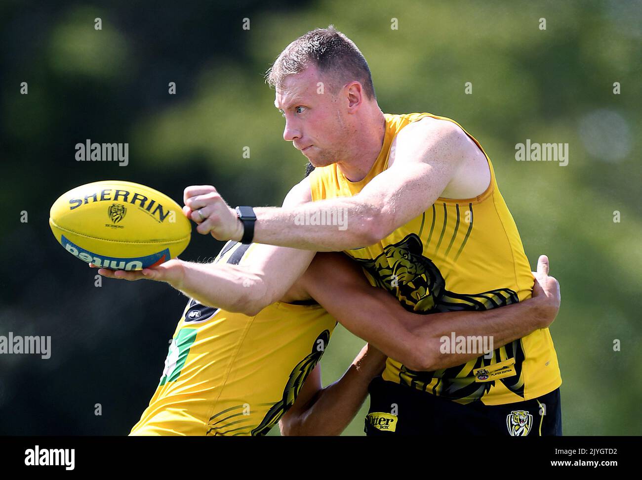 Dylan Grimes is seen during the Richmond Tigers training session at
