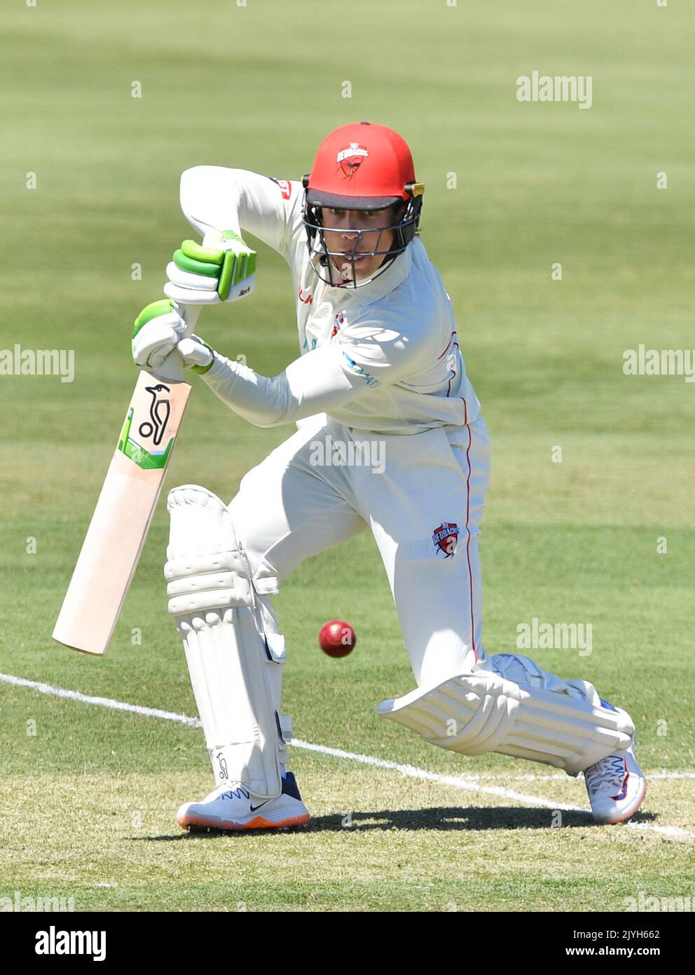 Harry Nielsen of the Redbacks bats during day 1 of the Round 2 Marsh