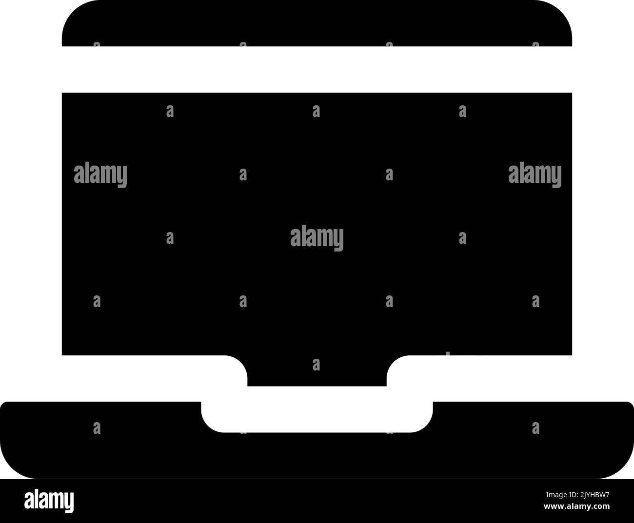 Laptop black glyph ui icon Stock Vector