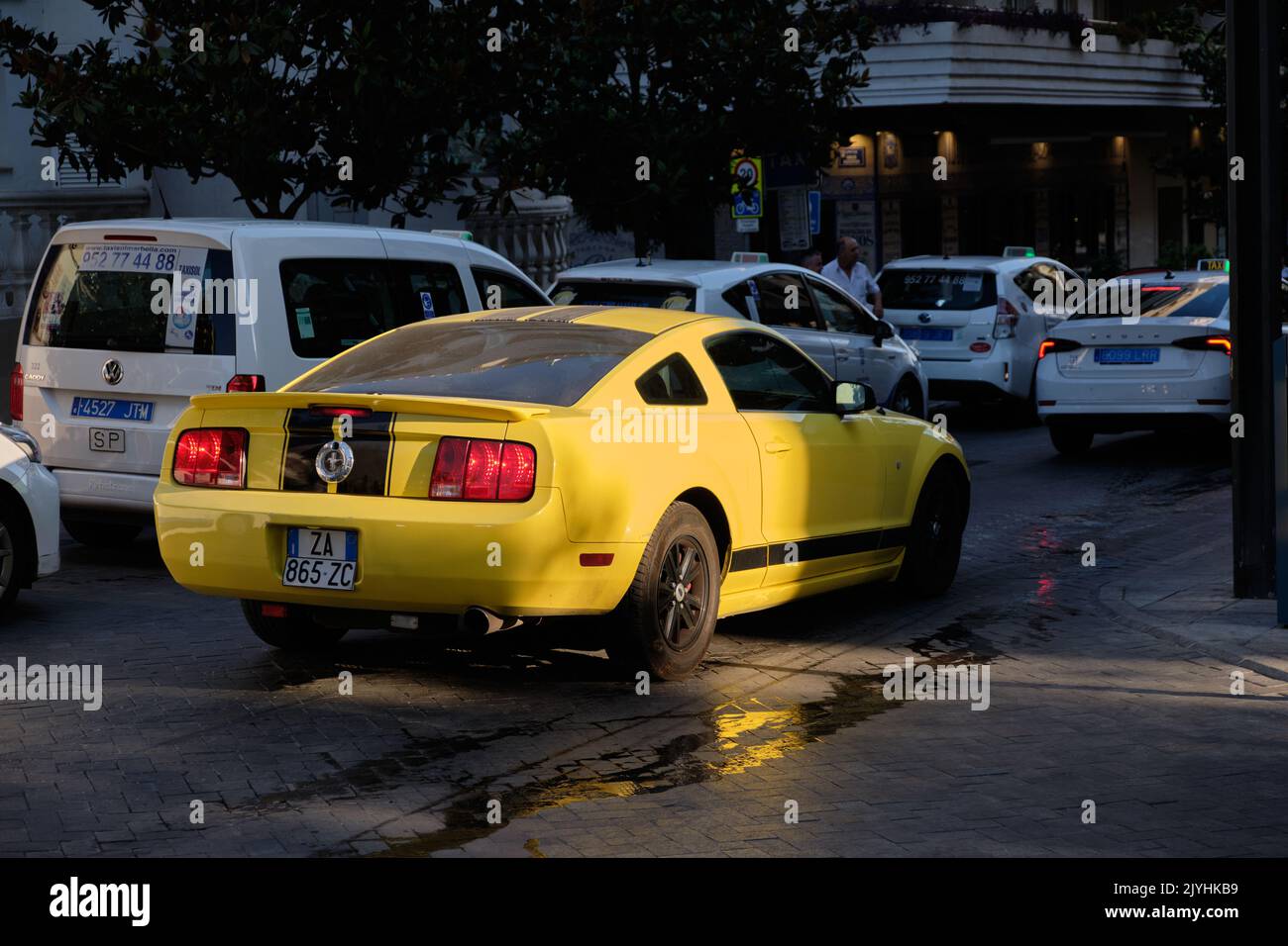 2005-2014 Ford Mustang (fifth generation) in Marbella city centre. Malaga province, Spain Stock Photo