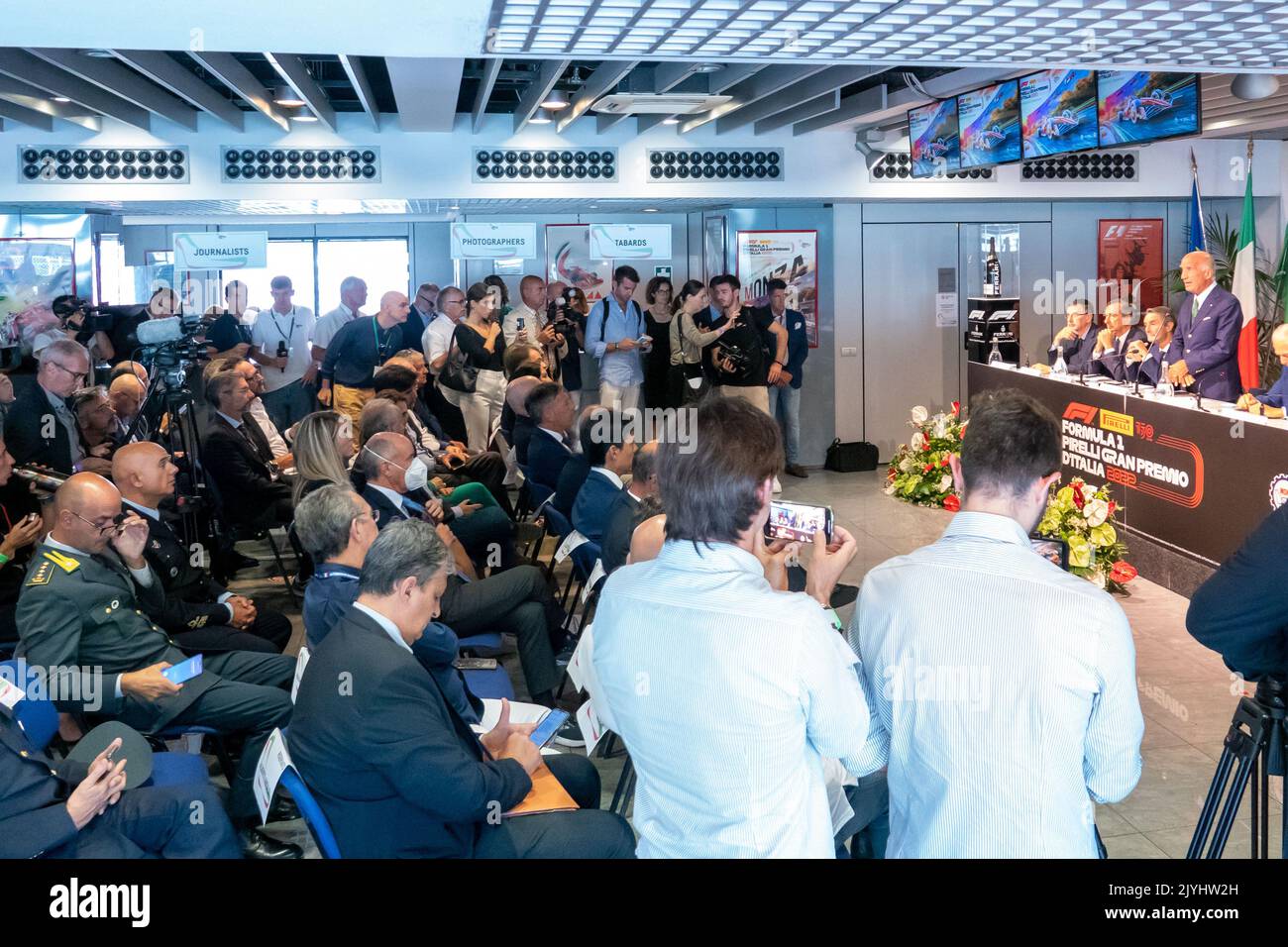 Autodromo Nazionale di Monza, Monza, Italy, September 06, 2022, F1 Pirelli Italian GP 2022 Press conference  during  Press Conference of the 2022 Form Stock Photo