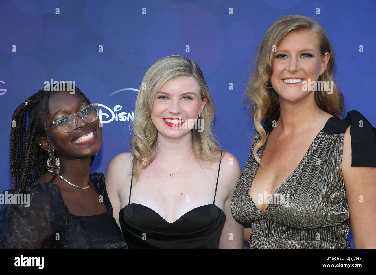 Los Angeles, Ca. 7th Sep, 2022. Sofia Ongele, Alex Crotty, Nicole Galovski at the Disney   LA Premiere of Growing Up at NeuHouse in Los Angeles, California on September 7, 2022. Credit: Faye Sadou/Media Punch/Alamy Live News Stock Photo
