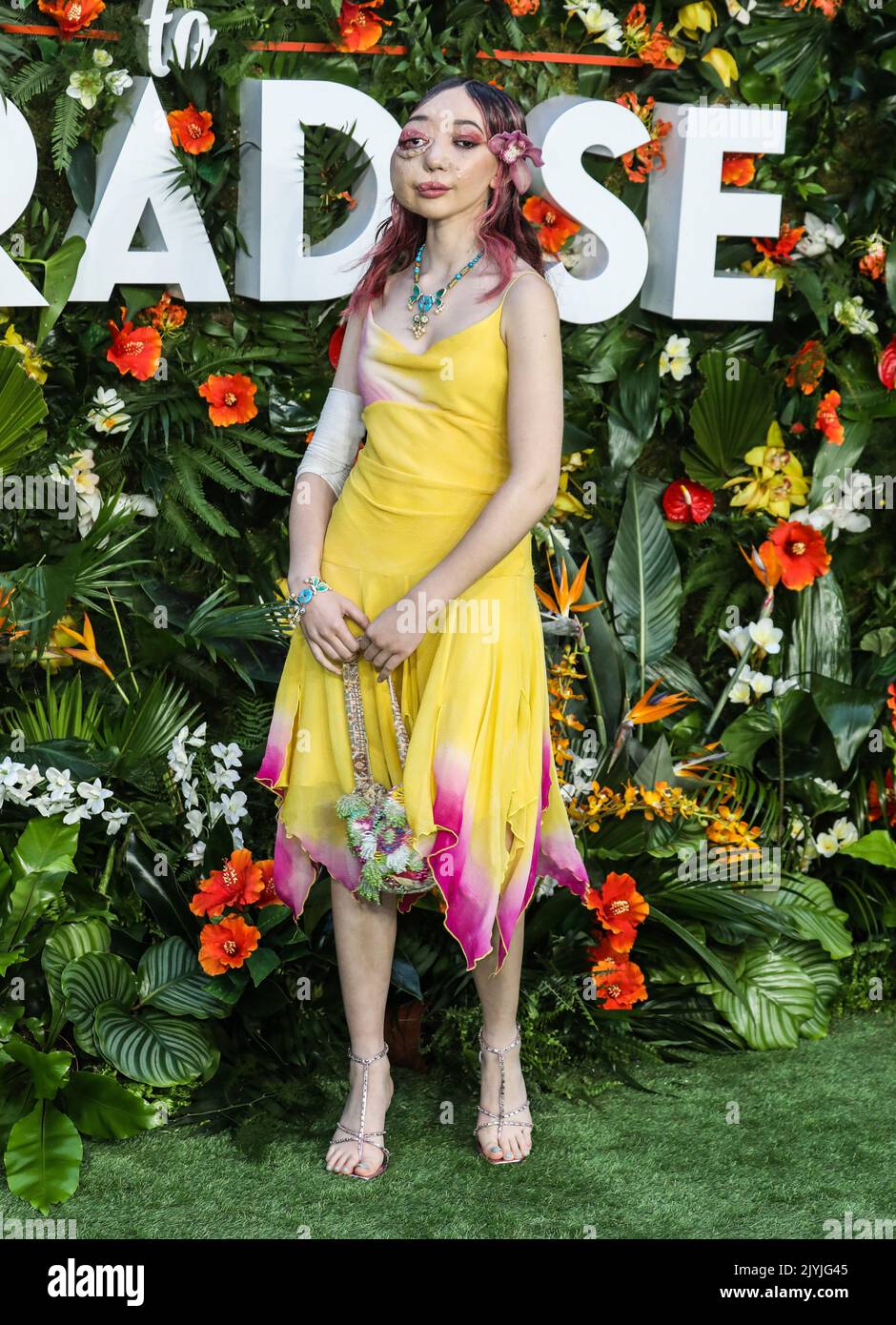 Nikki Lilly attends the world premiere of Ticket To Paradise at Odeon
