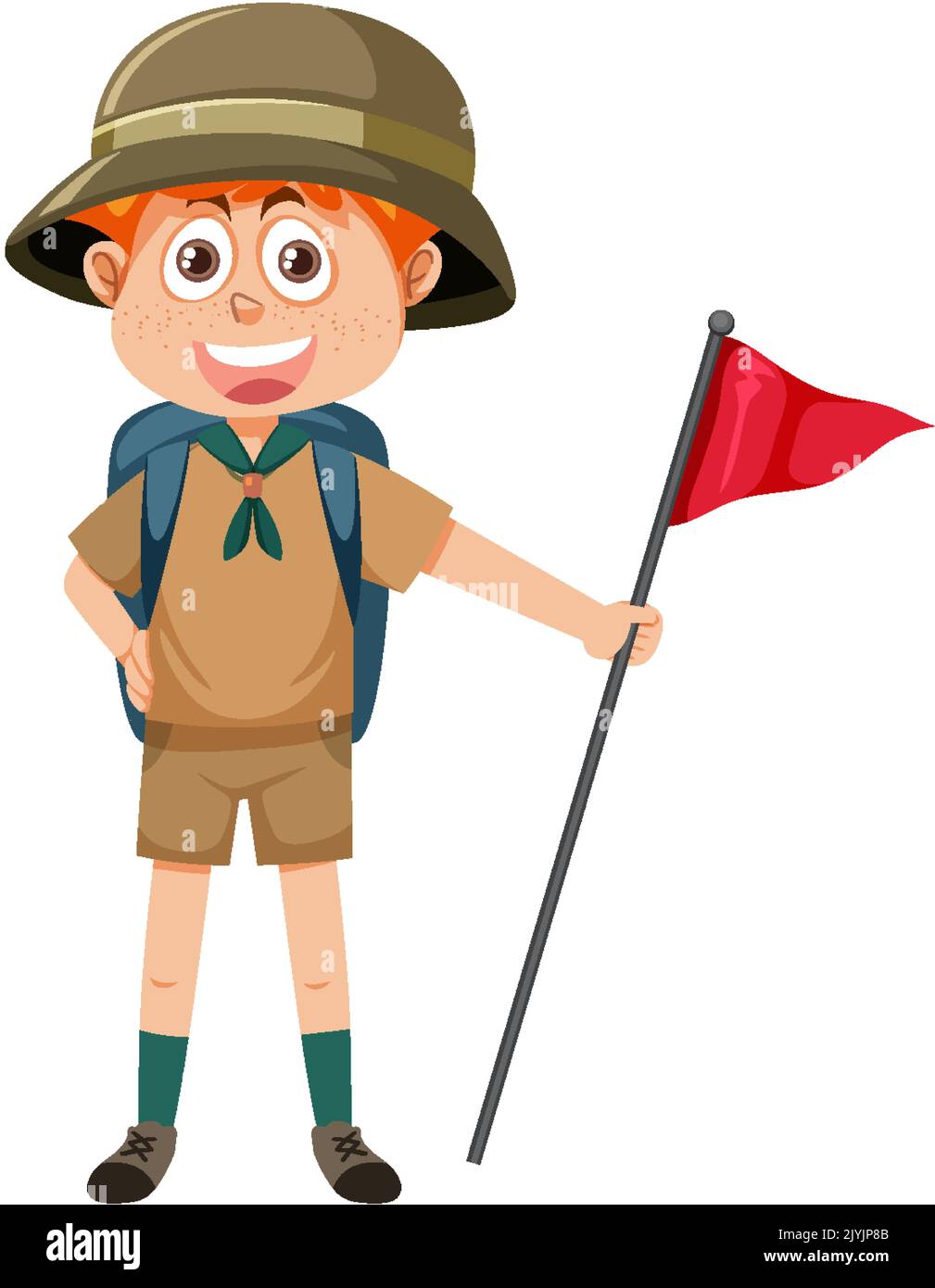 Cute boy wearing camping outfit illustration Stock Vector Image & Art ...
