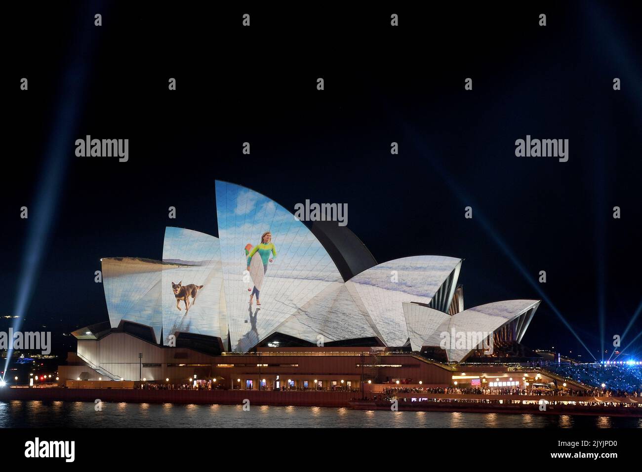 Images are projected onto the sails of the Sydney Opera House during ...
