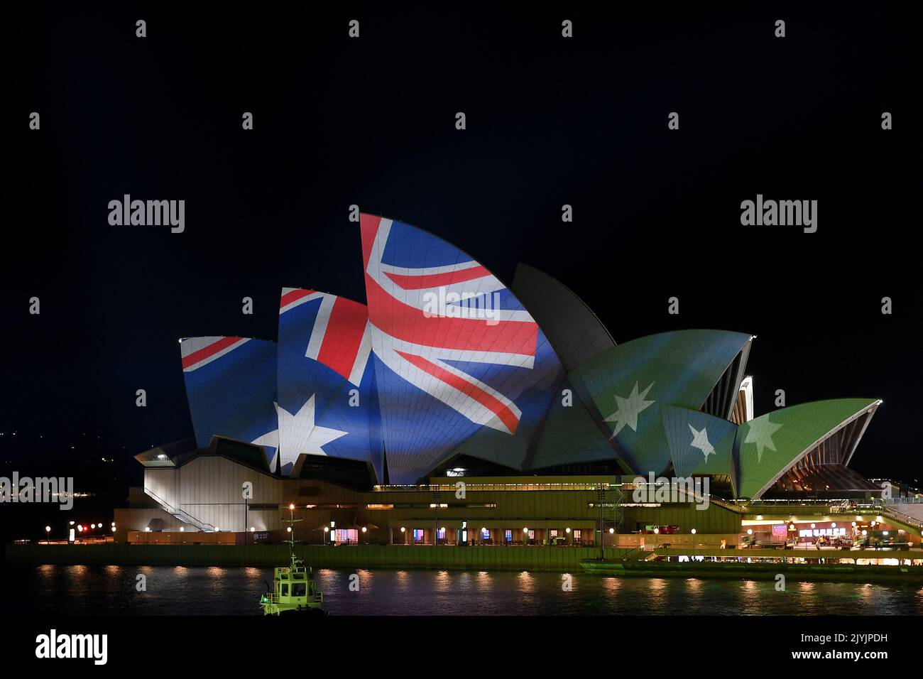 The Australian flag is projected onto the Sydney Opera House during ...