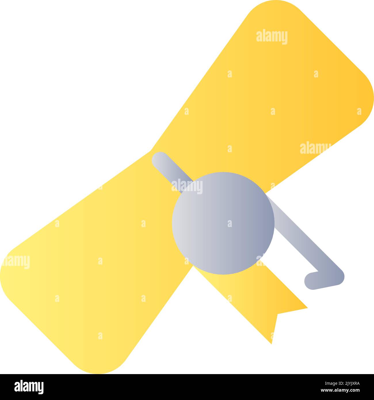 Graduation diploma flat gradient two-color ui icon Stock Vector