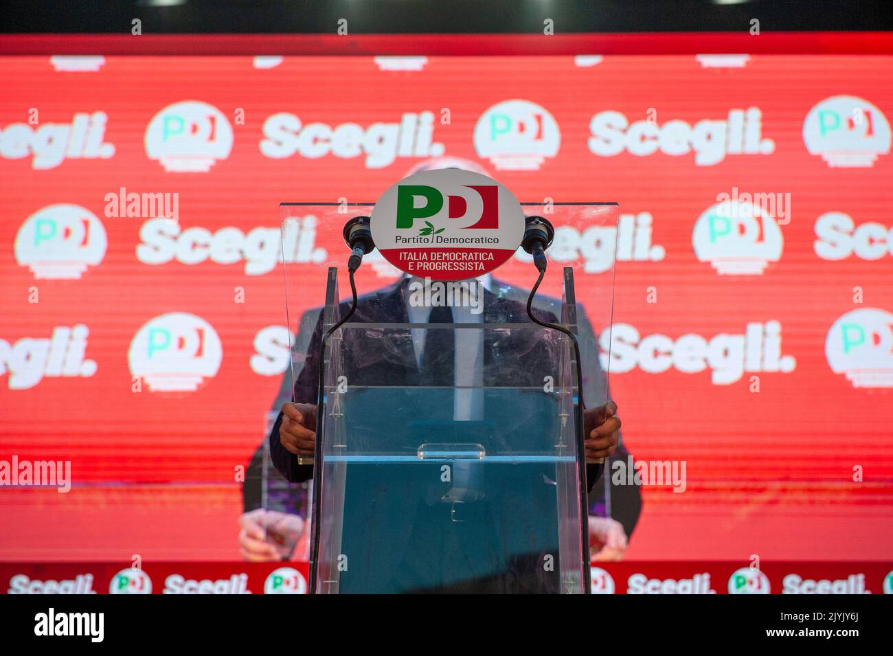 Rome, Italy 06/09/2022: Democratic party opening of election campaign, SS Apostoli square. Pictured Major of Rome Roberto Gualtieri. © Andrea Sabbadini Stock Photo