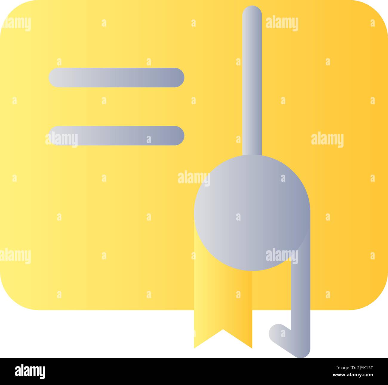 Certificate flat gradient two-color ui icon Stock Vector