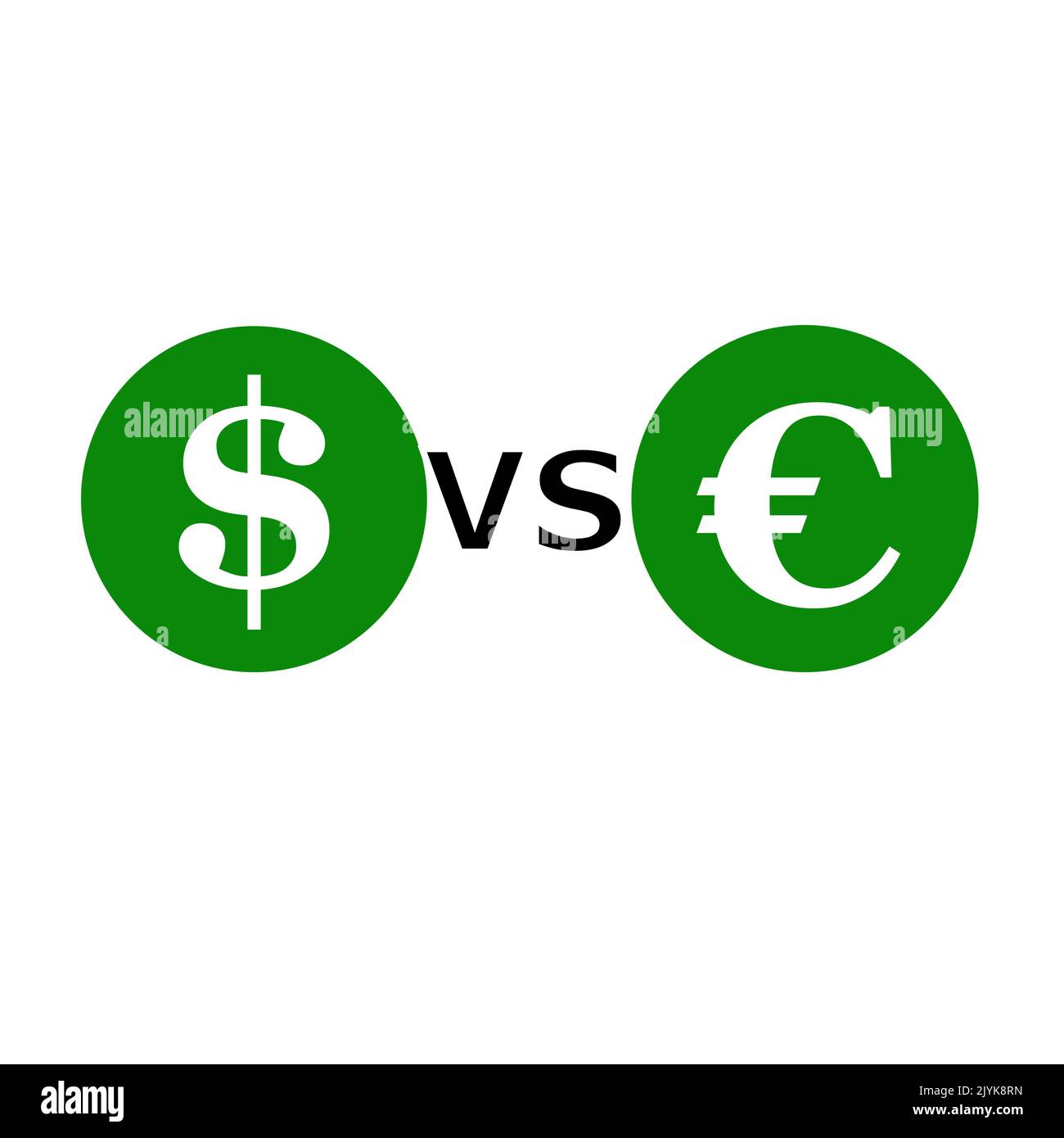 Dollar versus Euro icons. Economy concept. Illustration isolated on white background Stock Photo