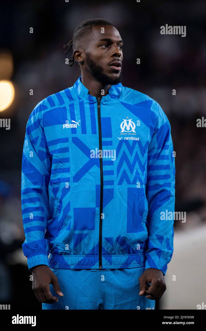 LONDON, ENGLAND - SEPTEMBER 07: Nuno Tavares of Olympique Marseille during the UEFA Champions League group D match between Tottenham Hotspur and Olymp Stock Photo