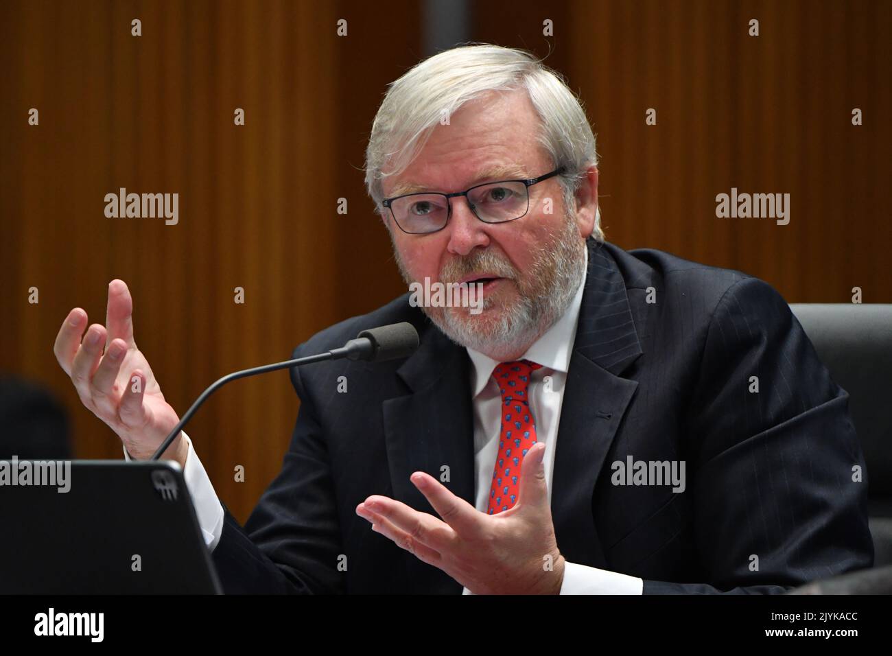 Kevin Rudd Politics Former prime minister Kevin Rudd appears before a Senate inquiry into ...