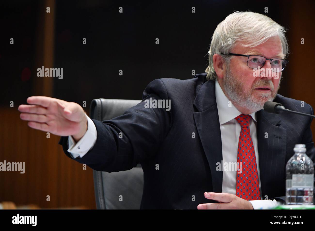 Kevin Rudd Politics Former prime minister Kevin Rudd appears before a Senate inquiry into ...