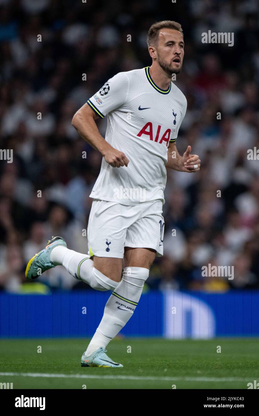 LONDON, ENGLAND - SEPTEMBER 07: Harry Kane of Tottenham Hotspur during the UEFA Champions League group D match between Tottenham Hotspur and Olympique Stock Photo