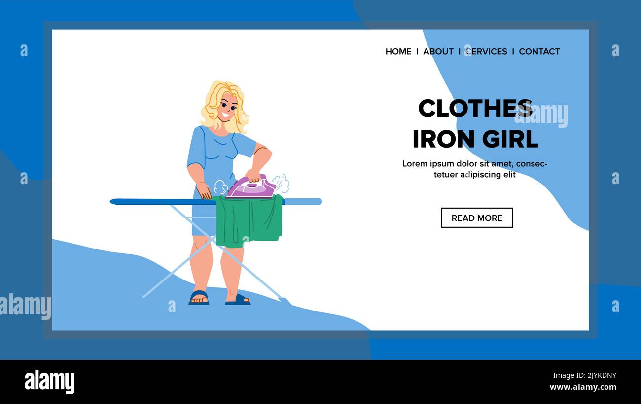 clothes iron girl vector Stock Vector Image & Art Alamy