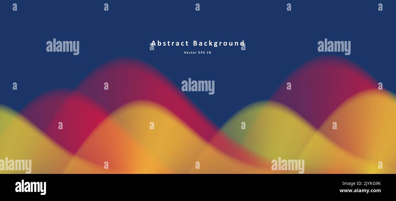 Abstract background with bright fire blurred waves on dark backdrop Stock Vector