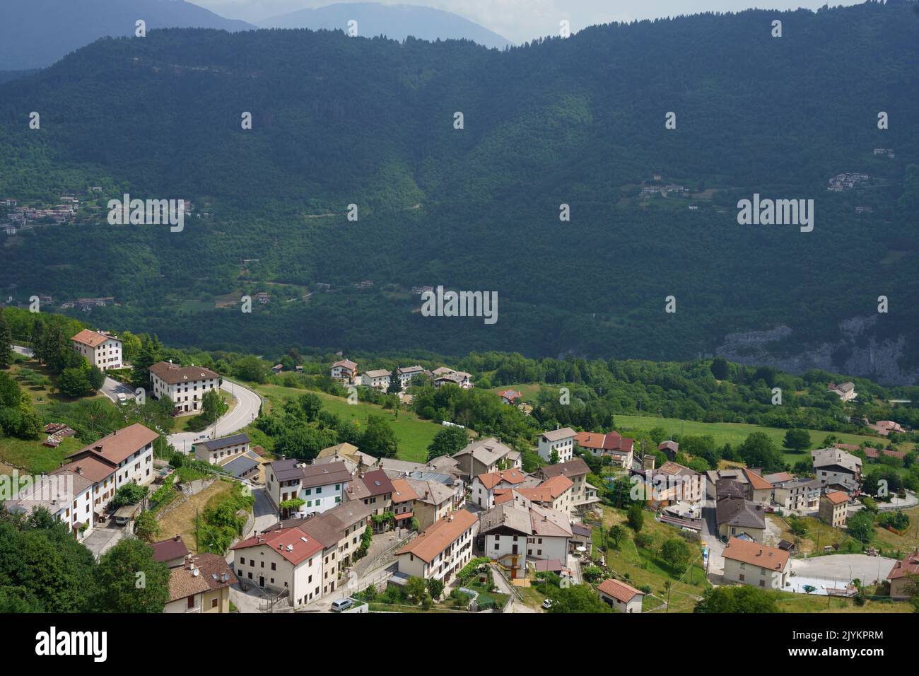 Enego, town on the plateau of Asiago, in Vicenza province, Veneto, Italy Stock Photo