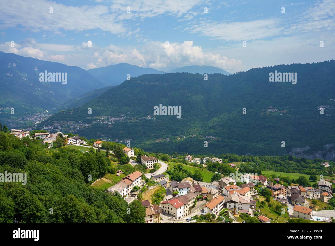 Enego, town on the plateau of Asiago, in Vicenza province, Veneto, Italy Stock Photo