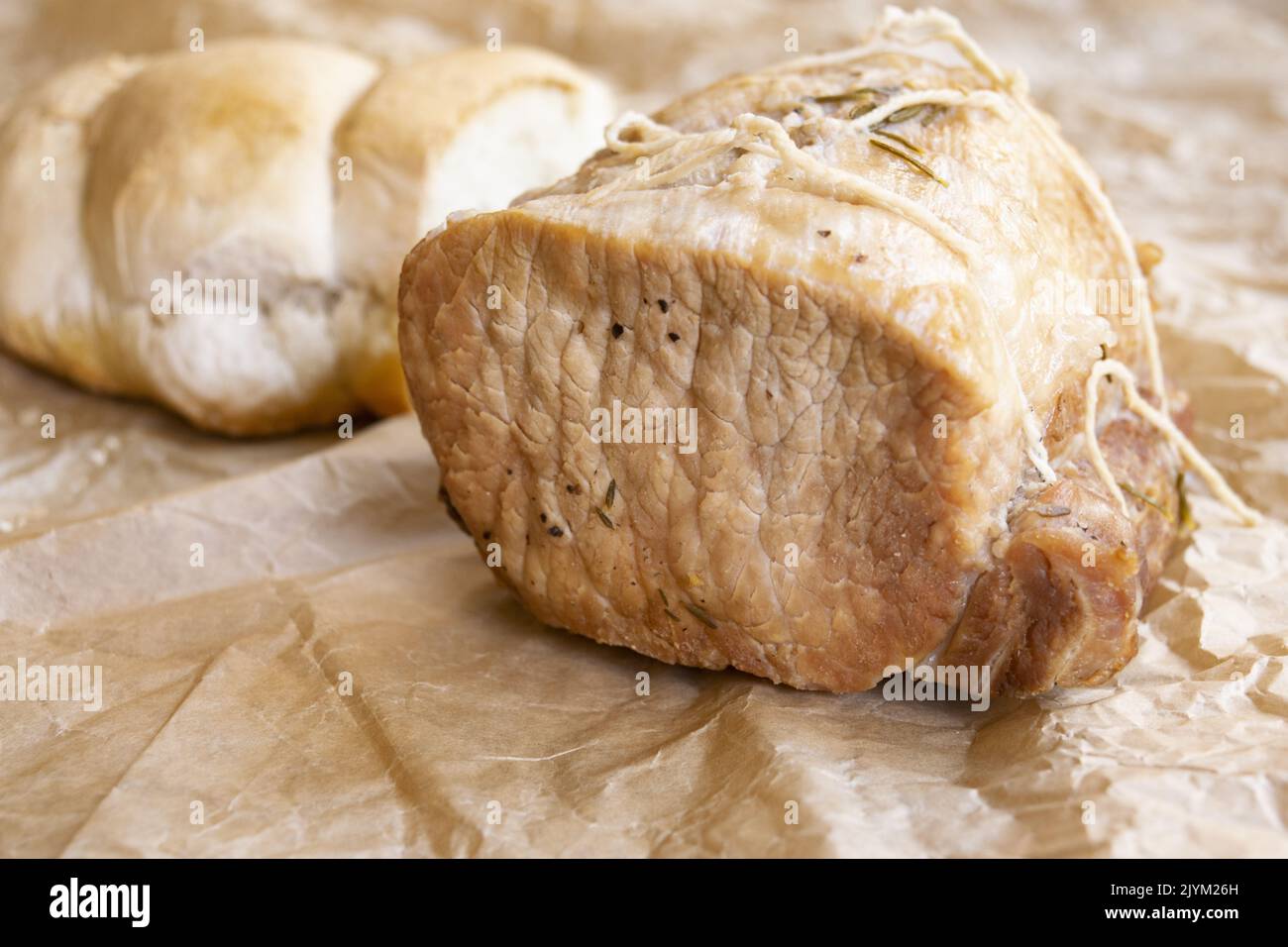 pork loin traditional italian recipe called arista Stock Photo