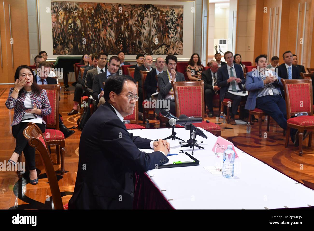 China’s Ambassador to Australia Cheng Jingye at a press conference at