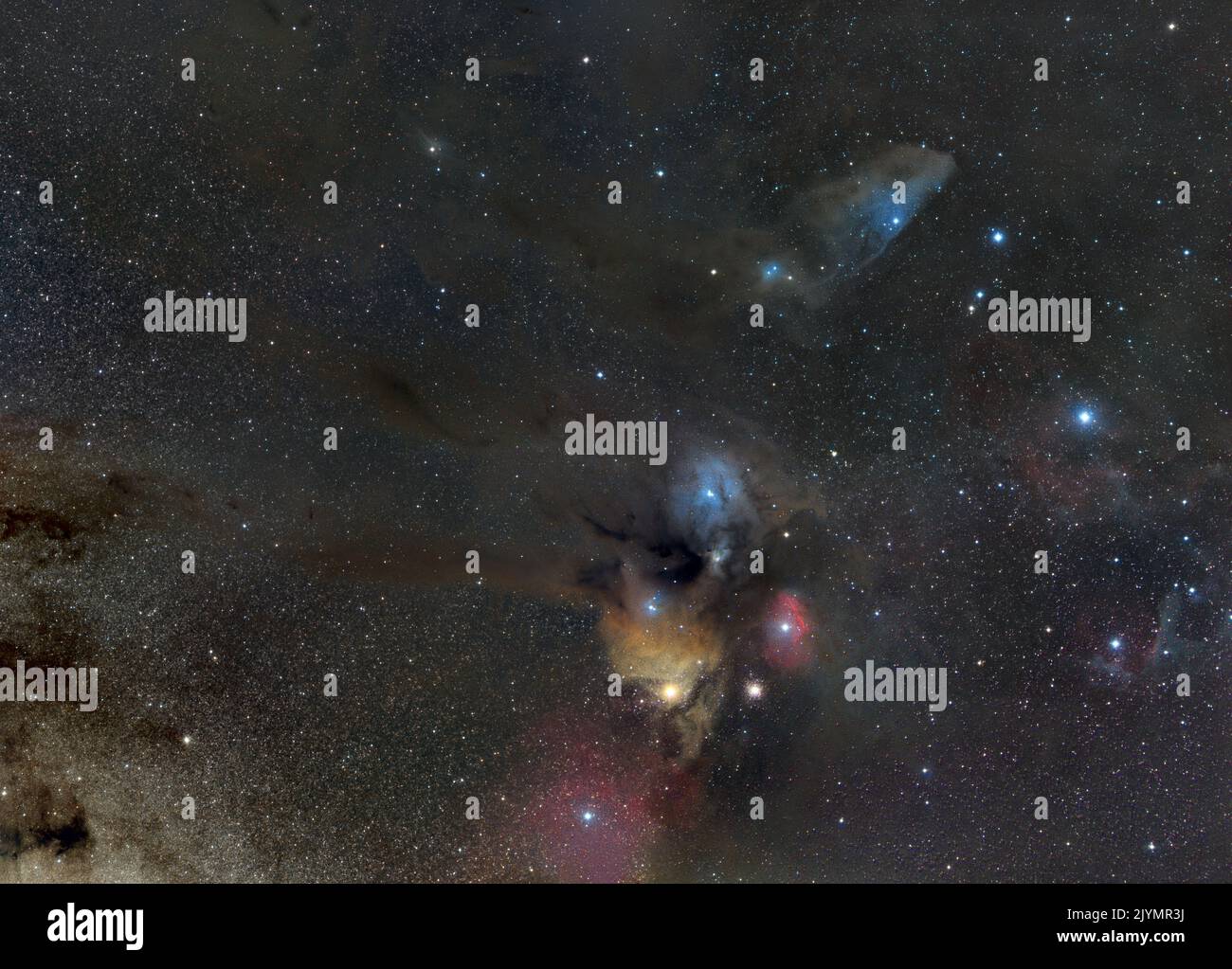 Rho Ophiuchi & Antares cloud complex in constellation Ophiuchus Stock Photo