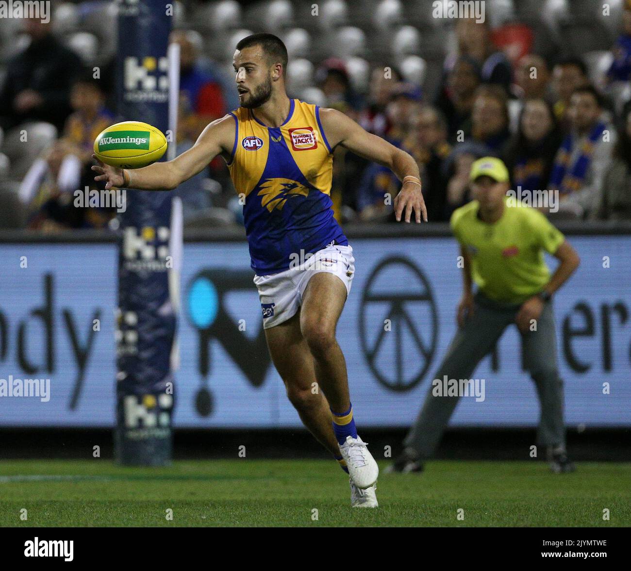 Josh Rotham Josh Rotham of the Eagles runs forward during the Round 4 AFL match ...